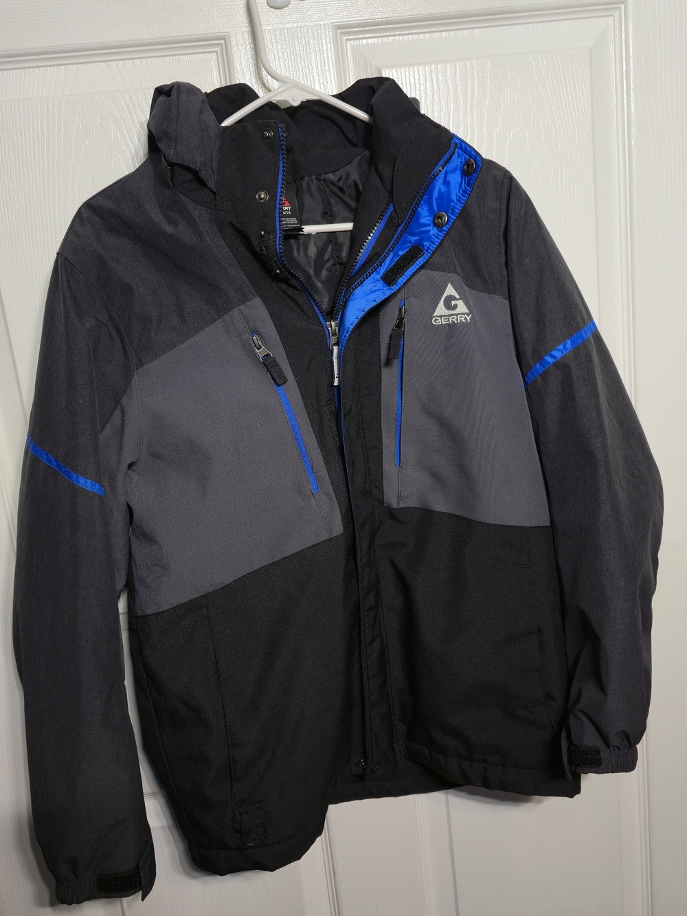 Gerry Weber Men's Black, Gray & Blue Waterproof Rain Jacket